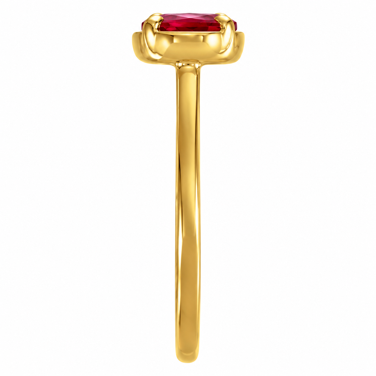 1.3ct Oval Lab-Grown Ruby Solitaire Ring – Modern Minimalist