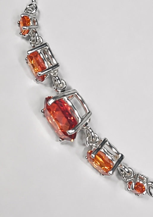 5.8 CTW Orange Padparadscha Sapphire Adjustable Bolo Bracelet