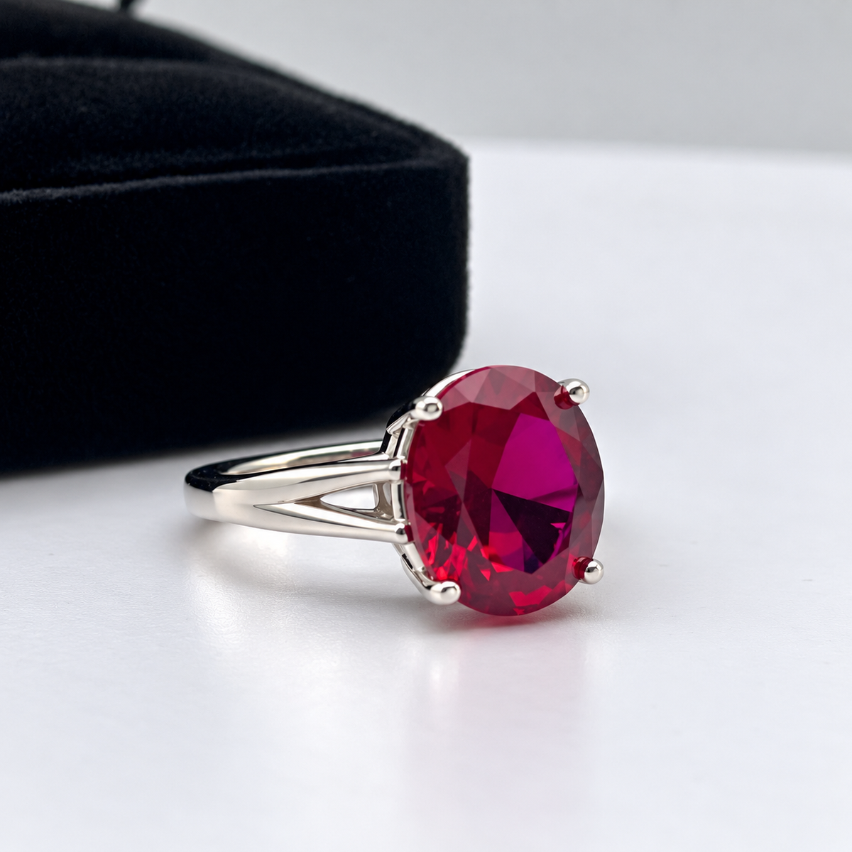 5ct Oval Ruby Solitaire Ring