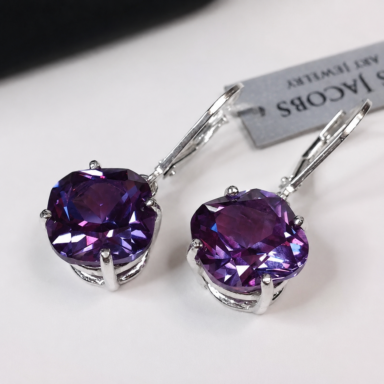 15ctw Cushion Cut Alexandrite Necklace & Earrings Set