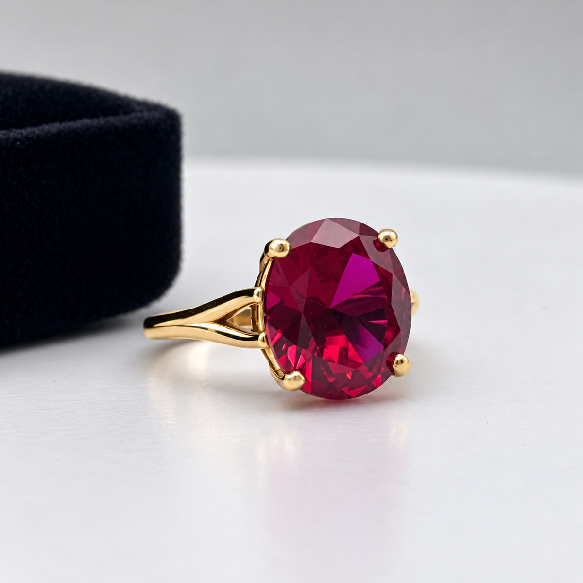 5ct Oval Ruby Solitaire Ring