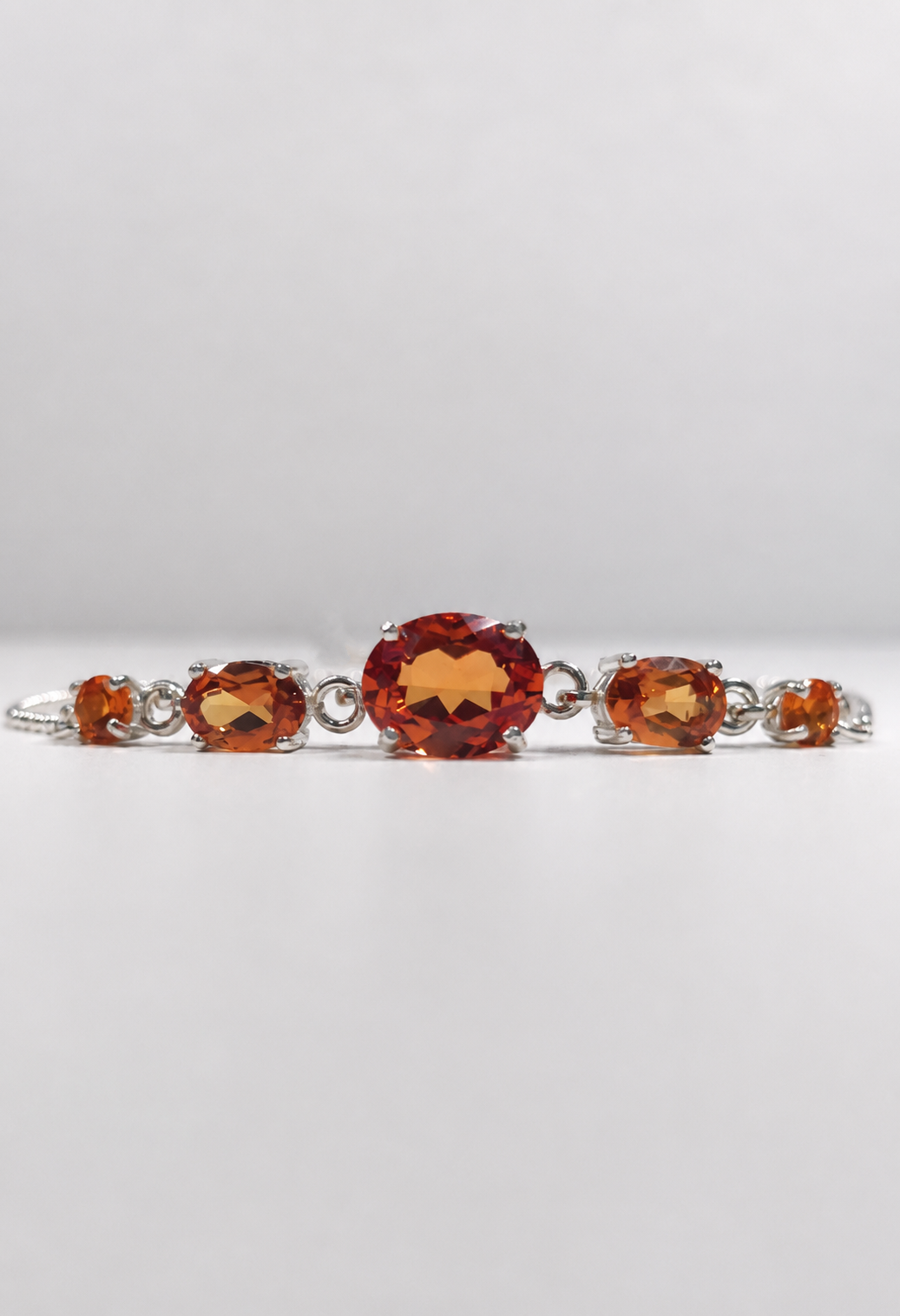 5.8 CTW Orange Padparadscha Sapphire Adjustable Bolo Bracelet