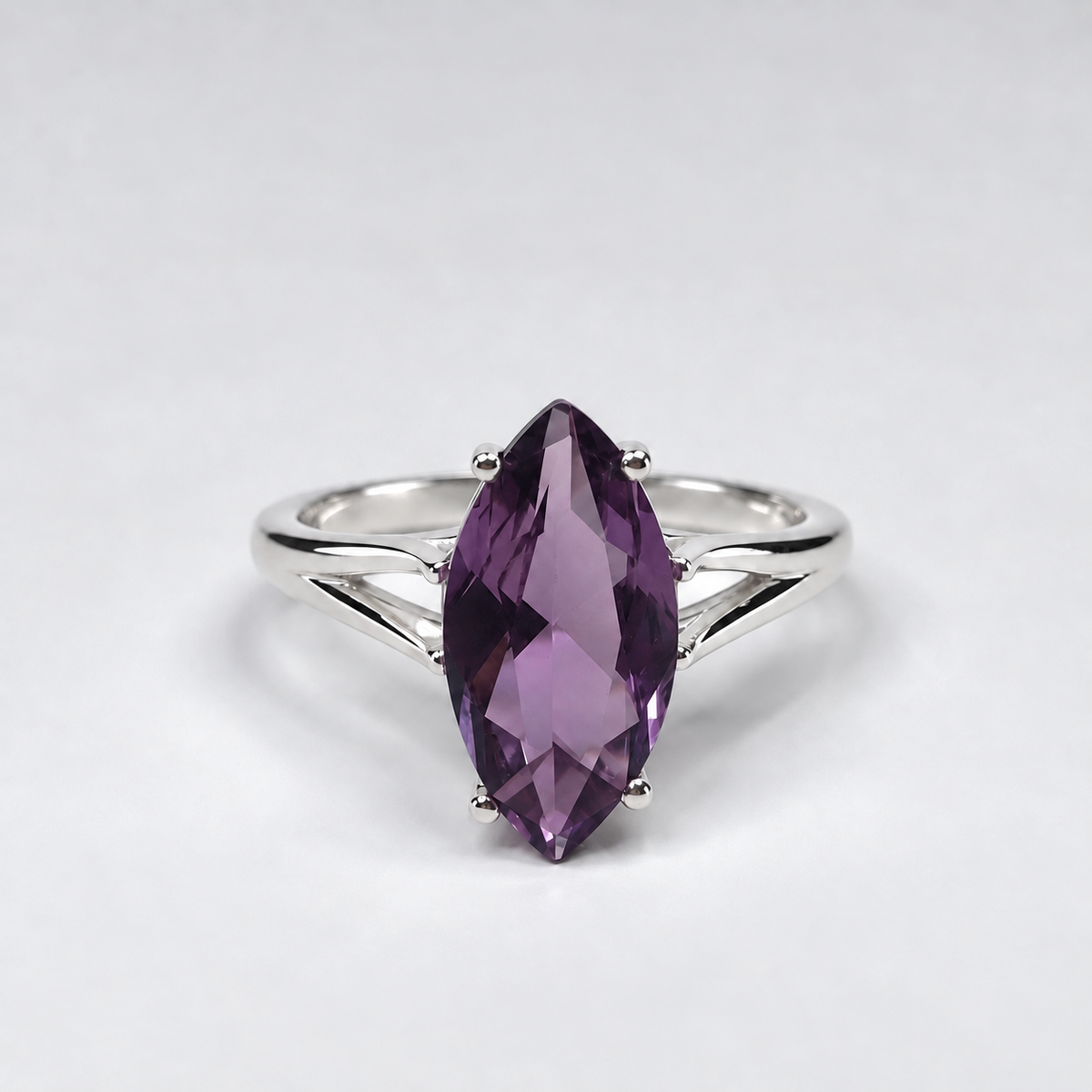 3ct Marquise Cut Amethyst Statement Ring