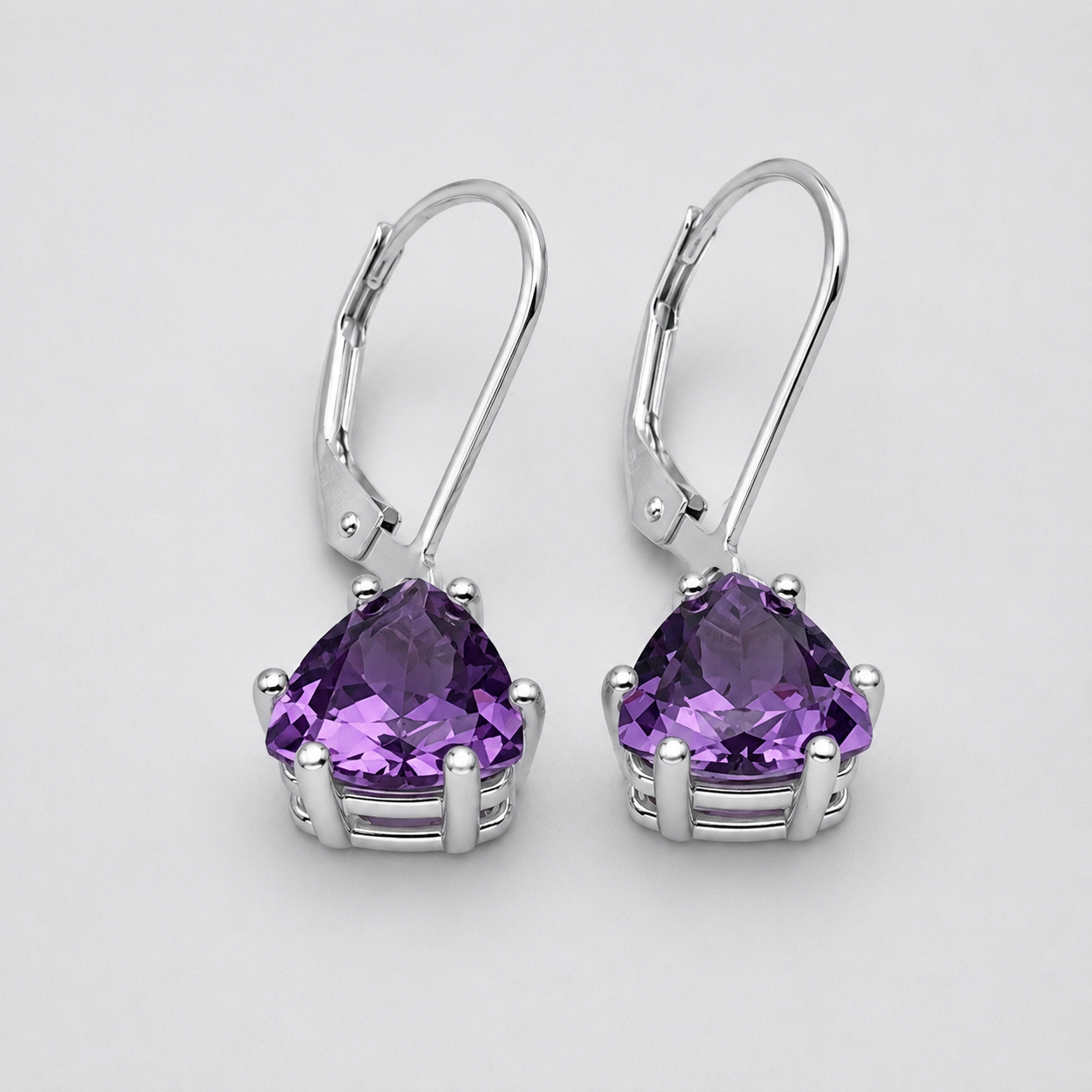 4 CTW Trillion Cut Sapphire Alexandrite Earrings