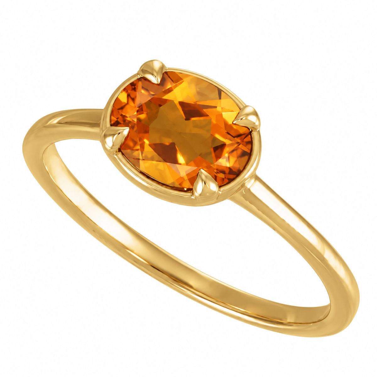 1.2ct Natural Citrine Ring – East-West