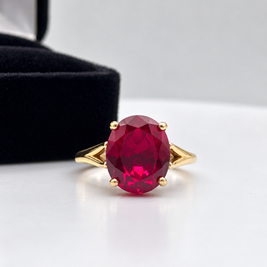 5ct Oval Ruby Solitaire Ring