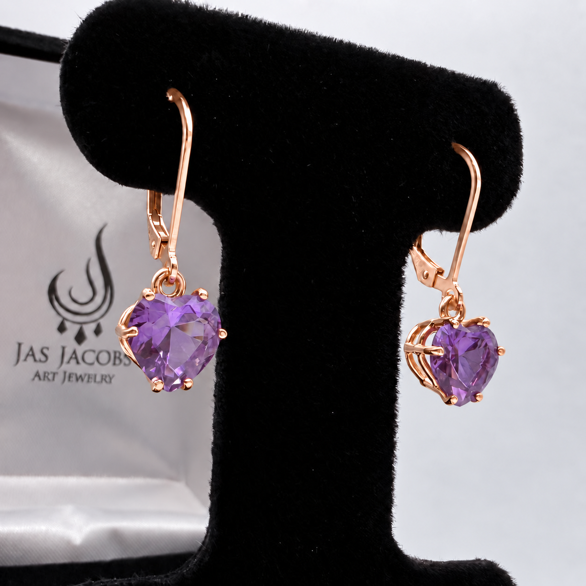 4ctw Heart Cut Color Change Alexandrite Sapphire Earrings