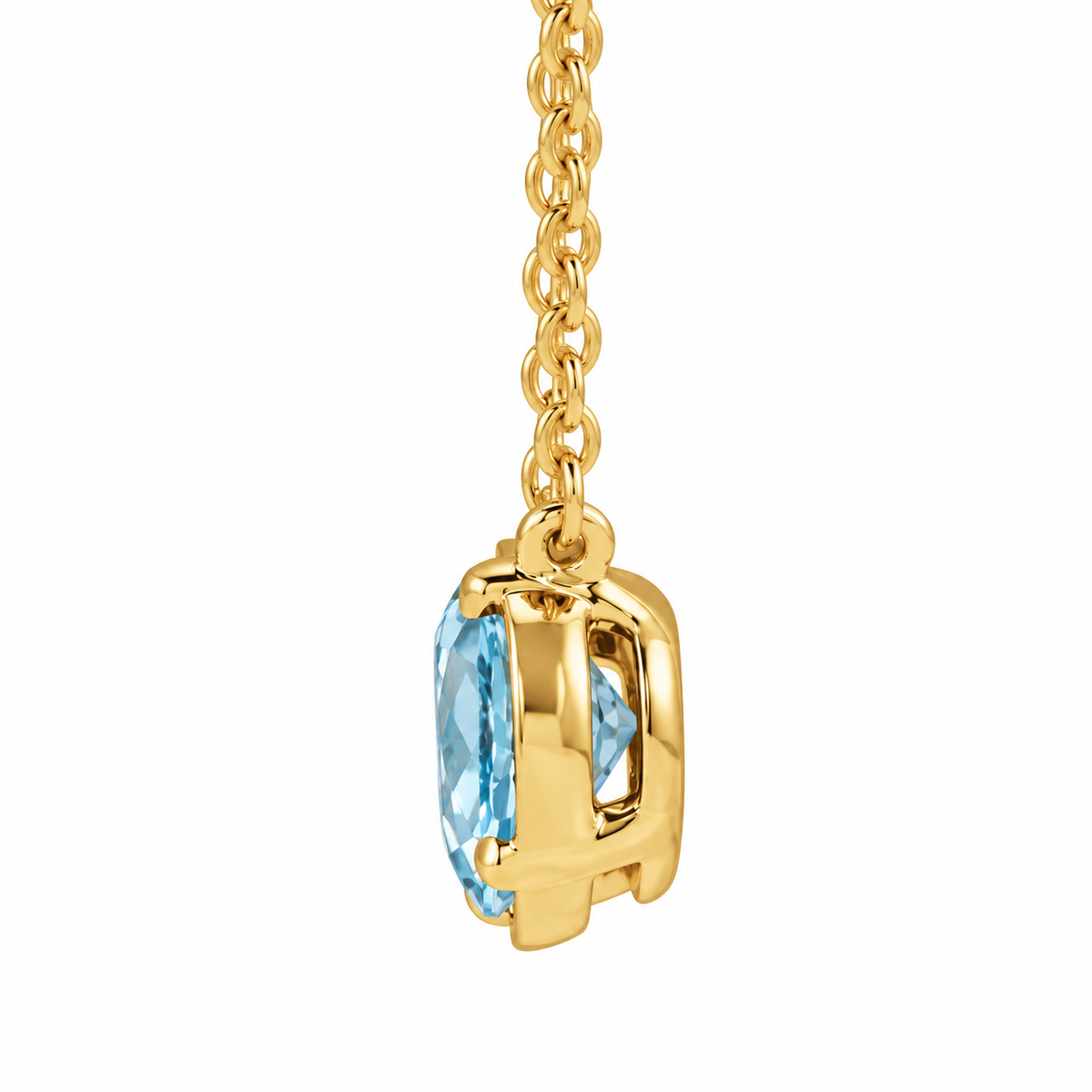 1.12ct Oval Aquamarine Necklace