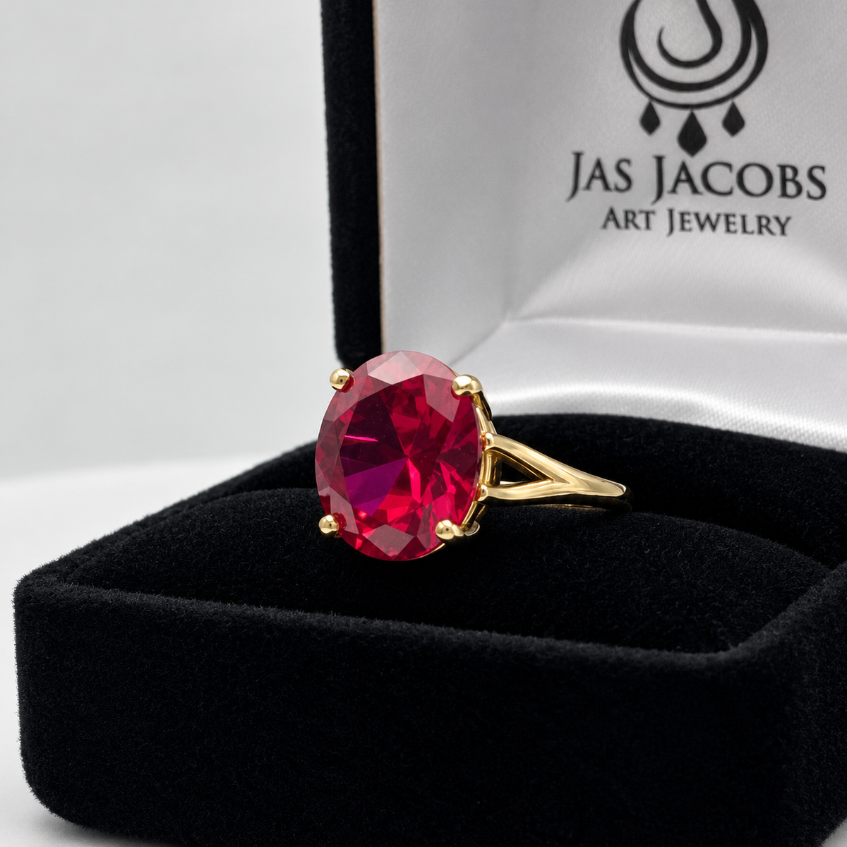 5ct Oval Ruby Solitaire Ring