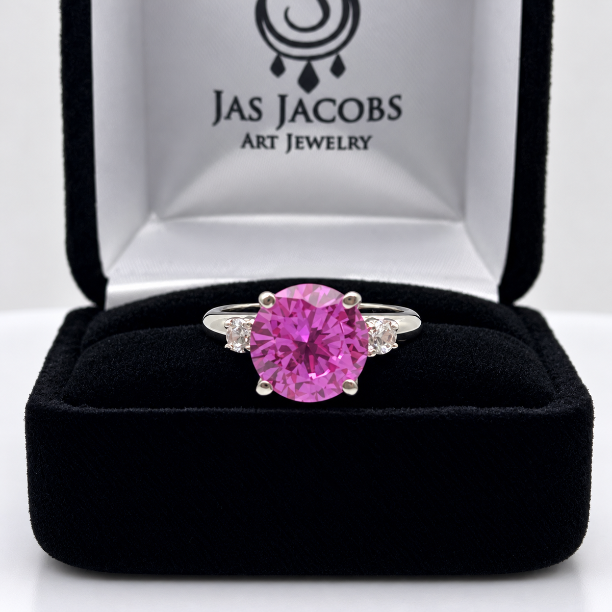 4.5ct Round Pink Sapphire & White Sapphire Ring