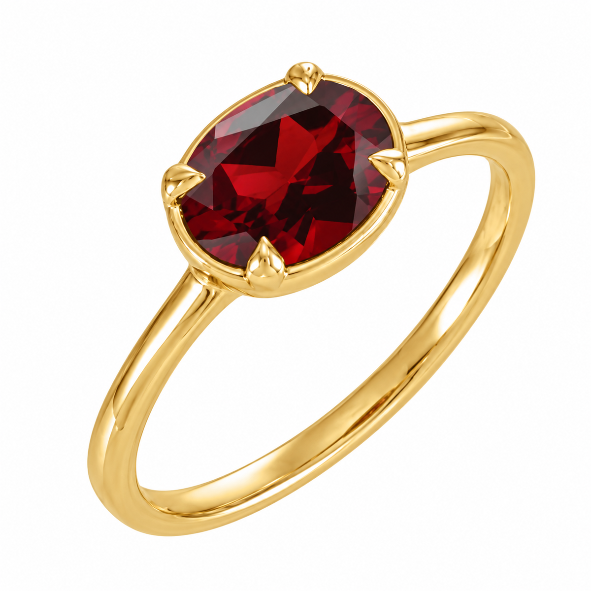 1.4ct Mozambique Garnet Ring | Modern Minimalist Solitaire