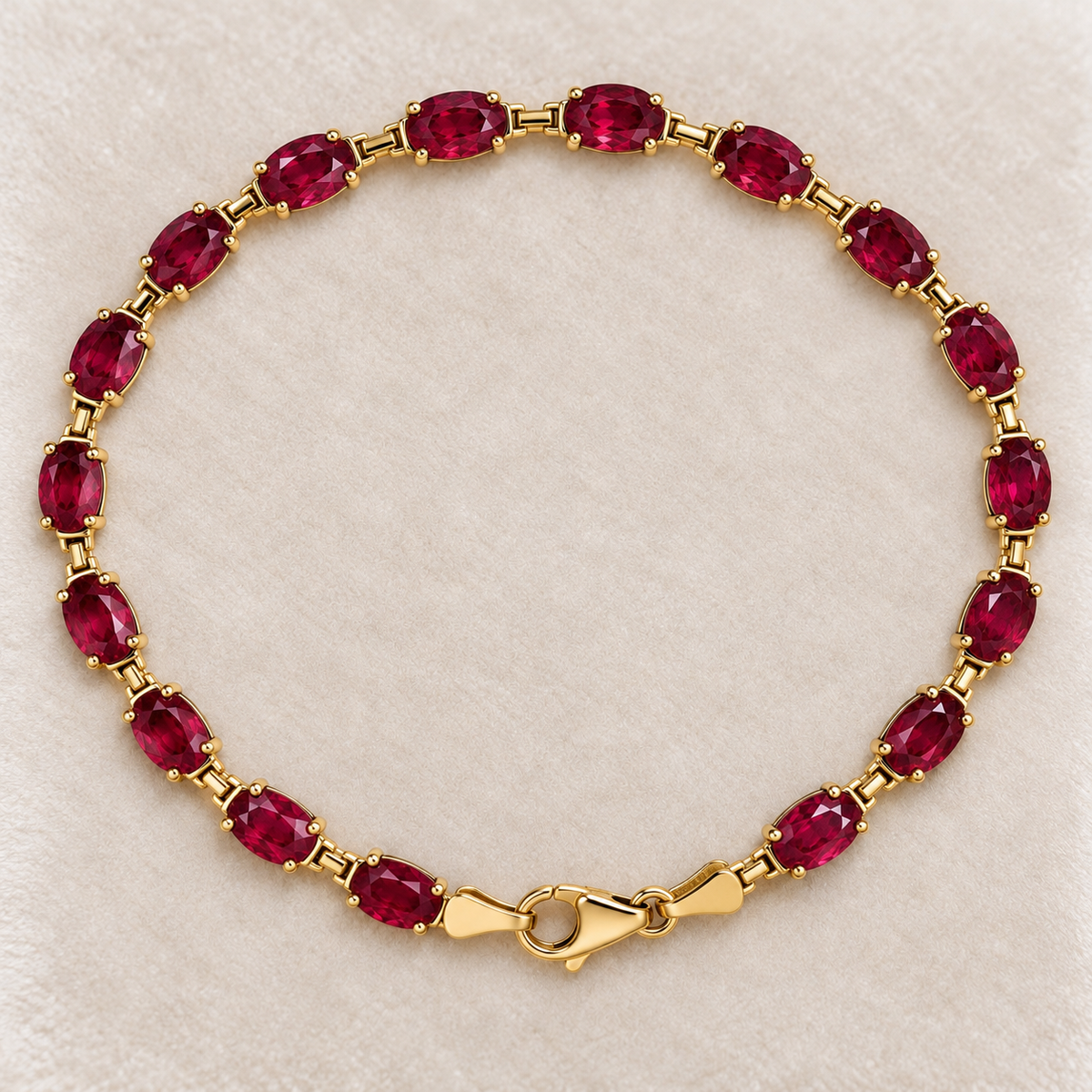 7ctw Oval Cut Ruby Tennis Bracelet