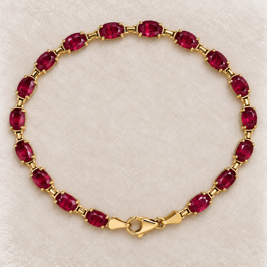 7ctw Oval Cut Ruby Tennis Bracelet