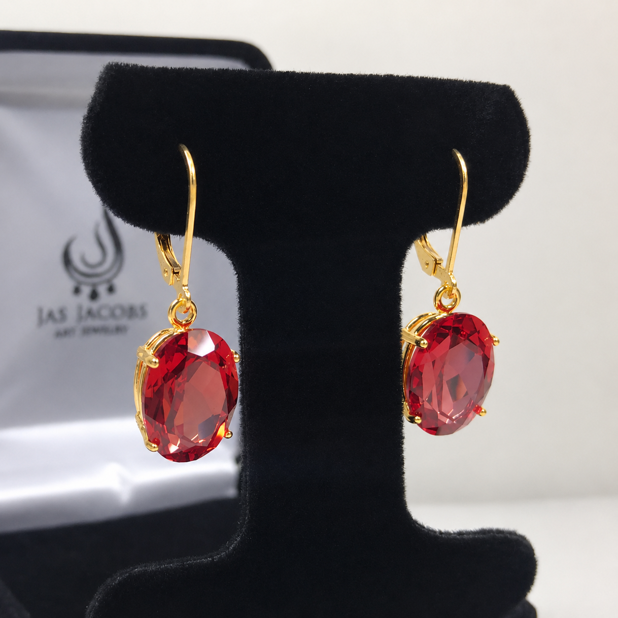 16ctw Oval Cut Padparadscha Sapphire Earrings | Orange Gemstone Dangle Earrings