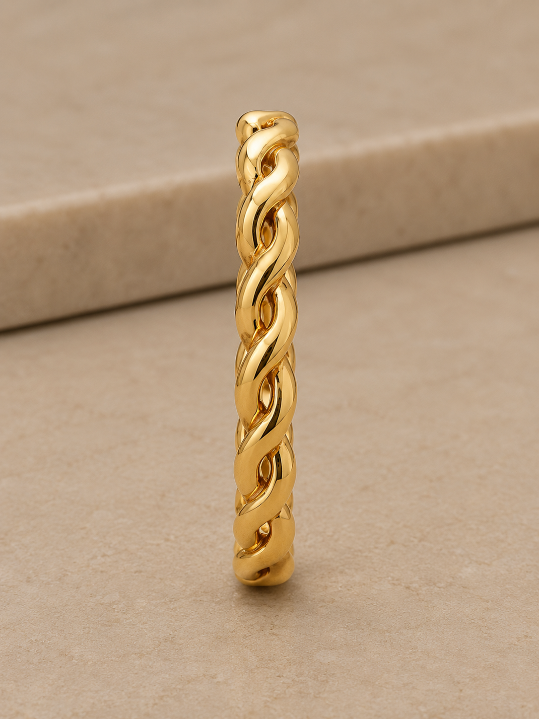 14K Yellow Gold Filled Twisted Infinity Ring | Dainty Stackable Gold Band for Women