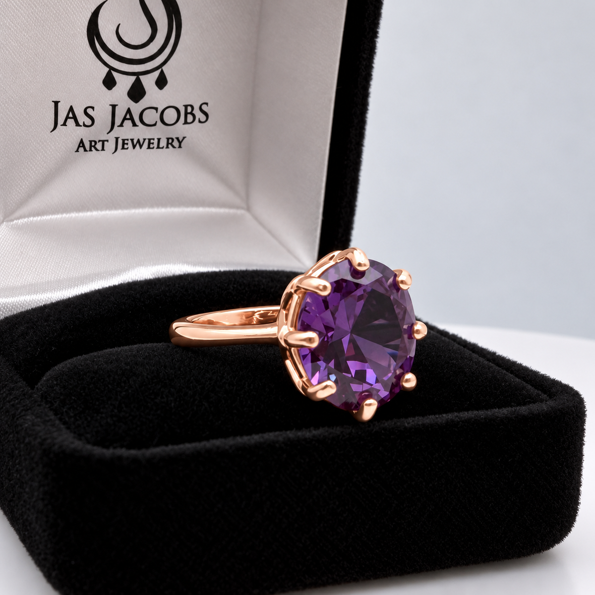 5ct Oval Alexandrite Sapphire Ring – Art Deco Inspired 8 Prong Setting