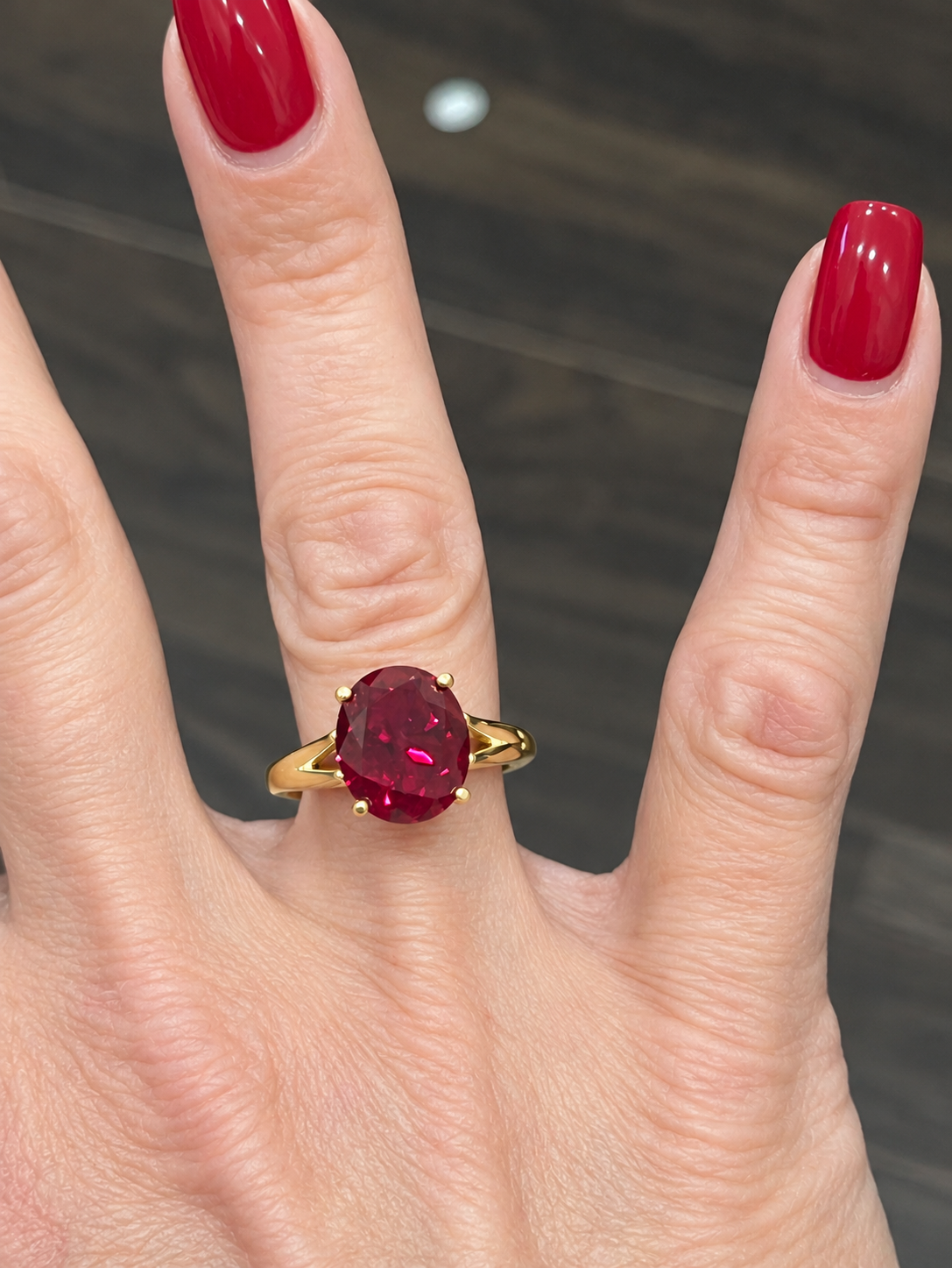 5ct Oval Ruby Solitaire Ring