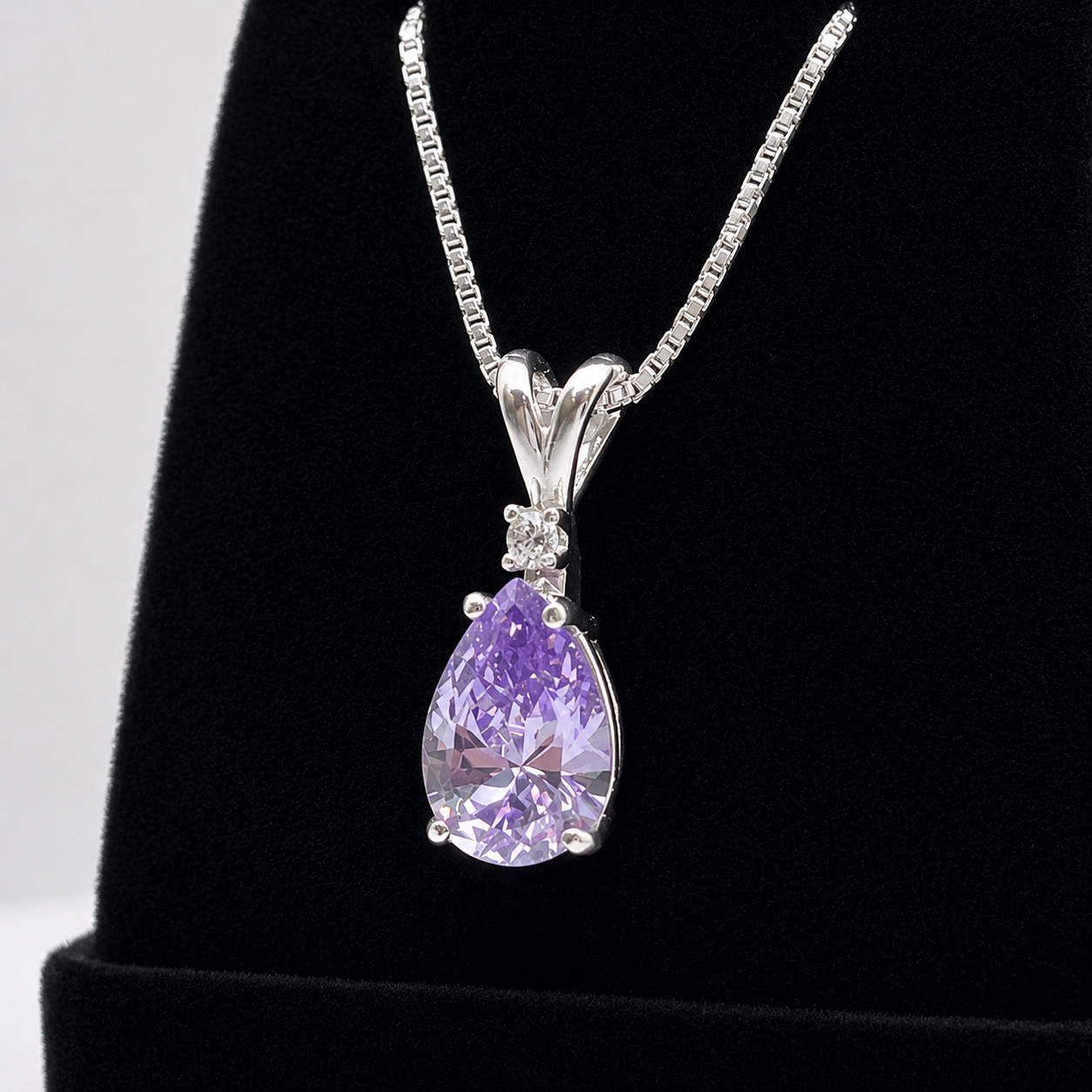 11ctw Pear Cut Lavender Cubic Zirconia Jewelry Set | White Sapphire Accents