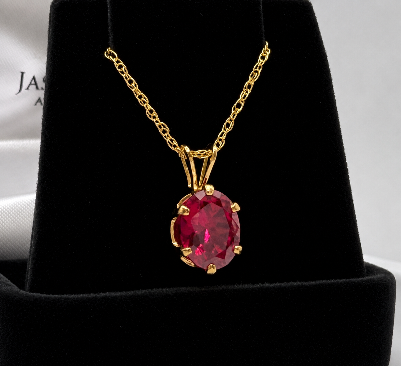 2ct Oval Cut Ruby Necklace Solitaire Pendant