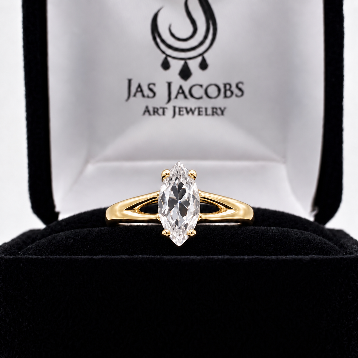 1.25ct Marquise White Sapphire Engagement Ring