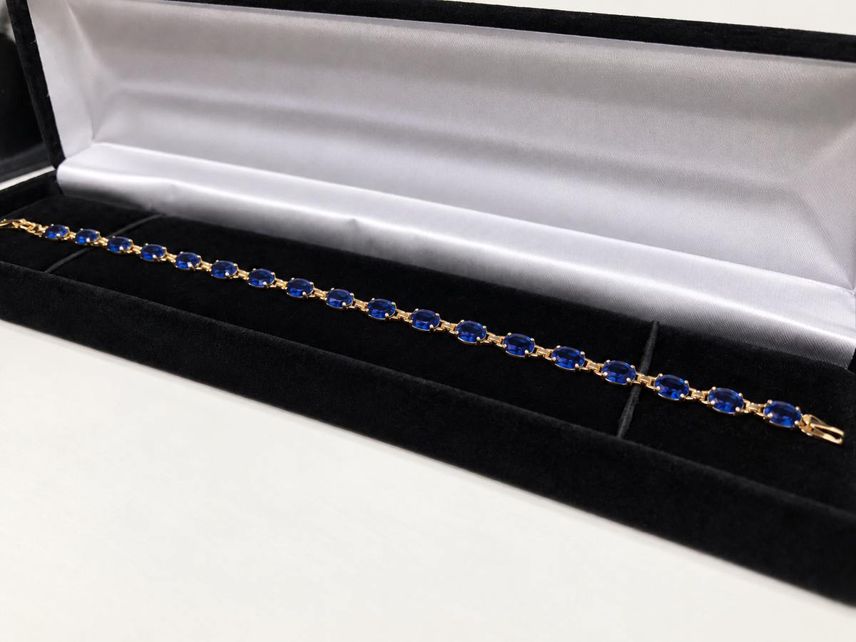 7ctw Oval Cut Sapphire Tennis Bracelet