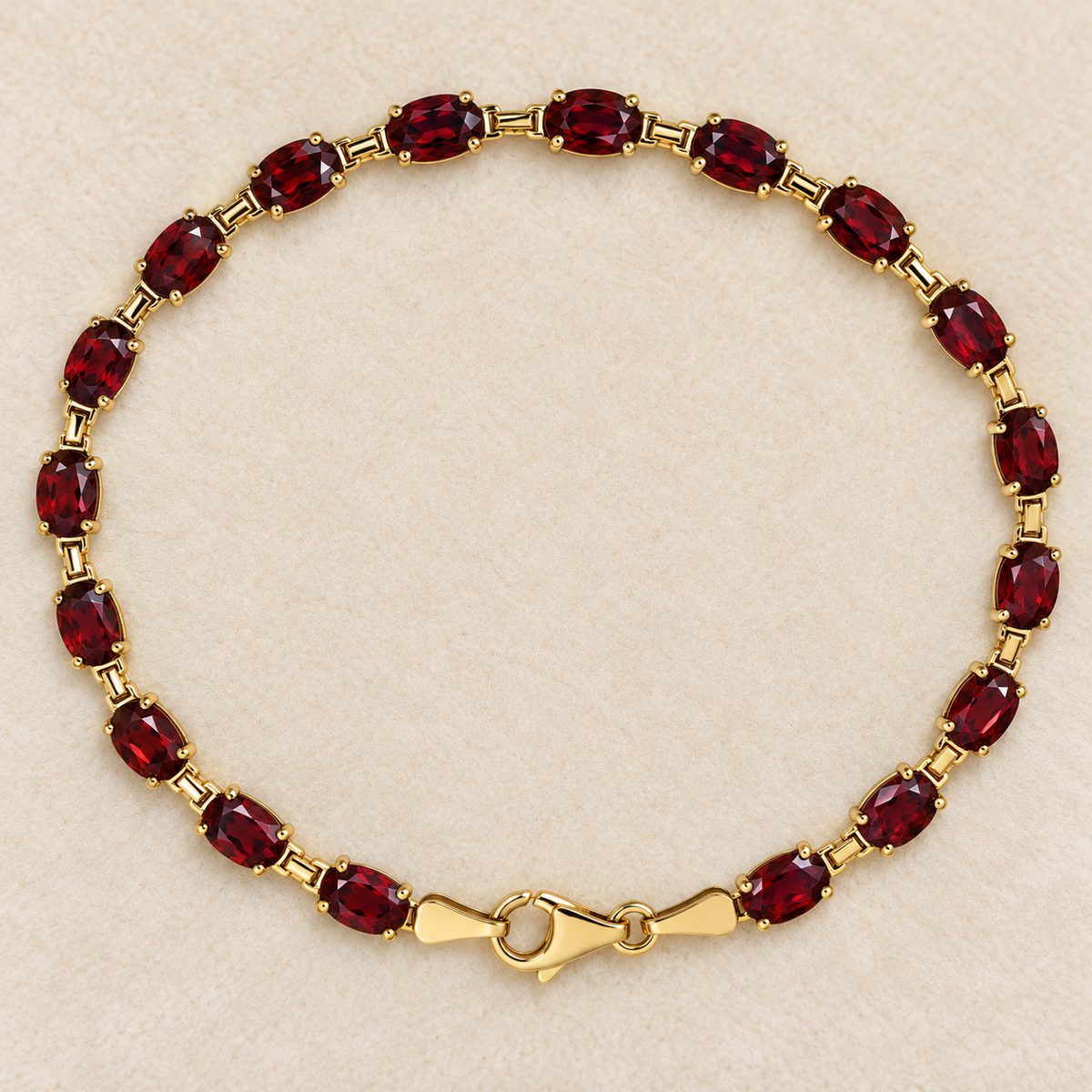 7ctw Oval Cut Mozambique Garnet Tennis Bracelet