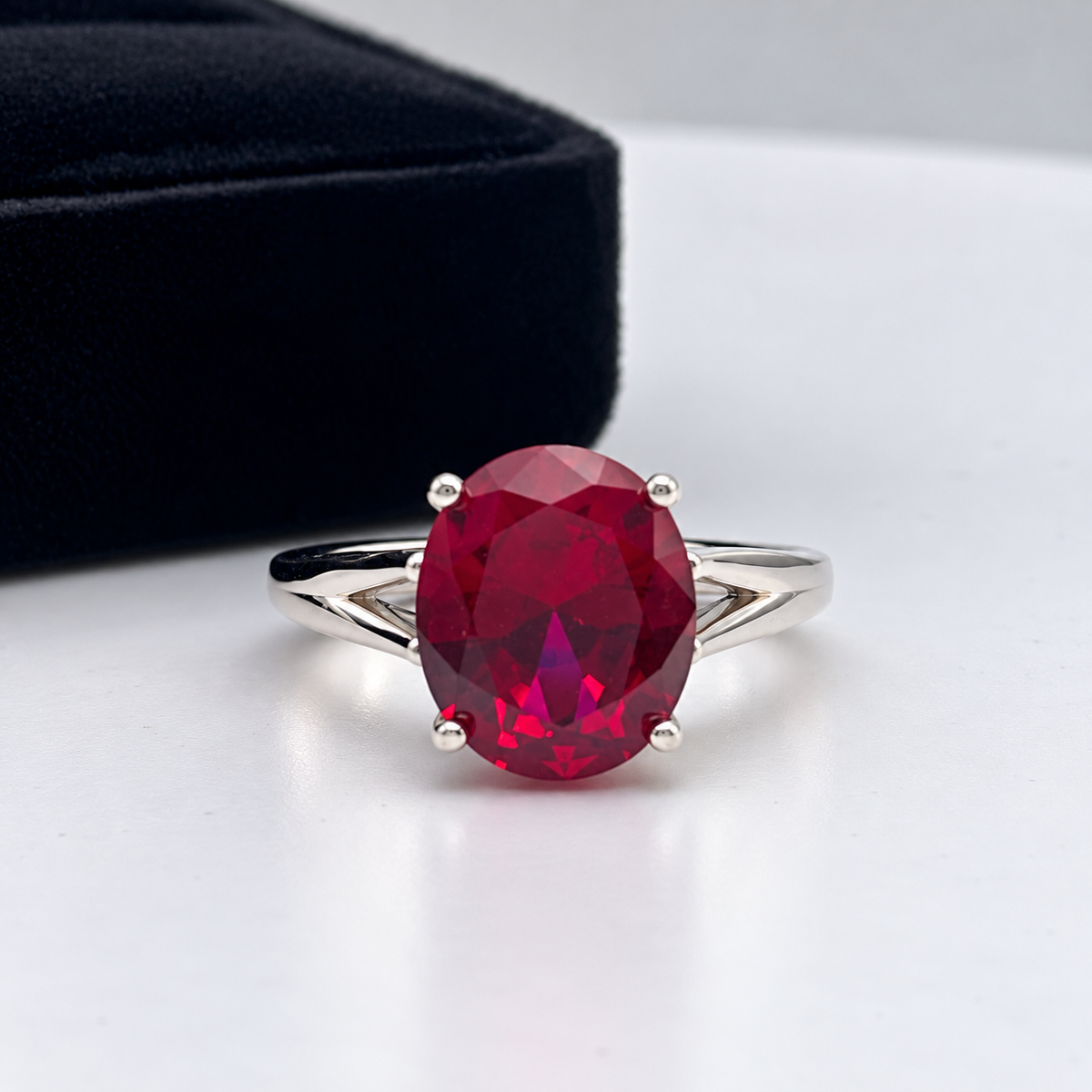 5ct Oval Ruby Solitaire Ring