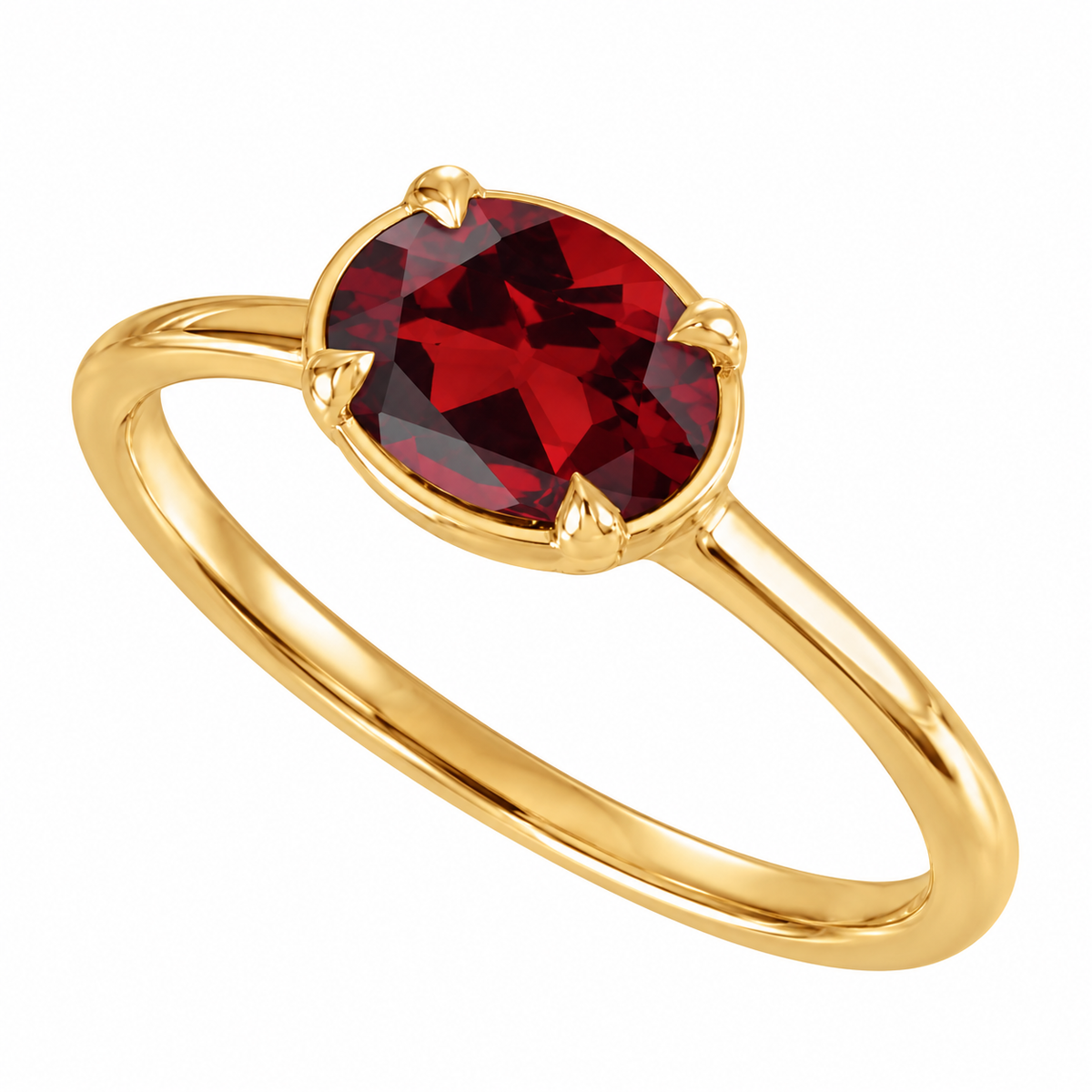 1.4ct Mozambique Garnet Ring | Modern Minimalist Solitaire