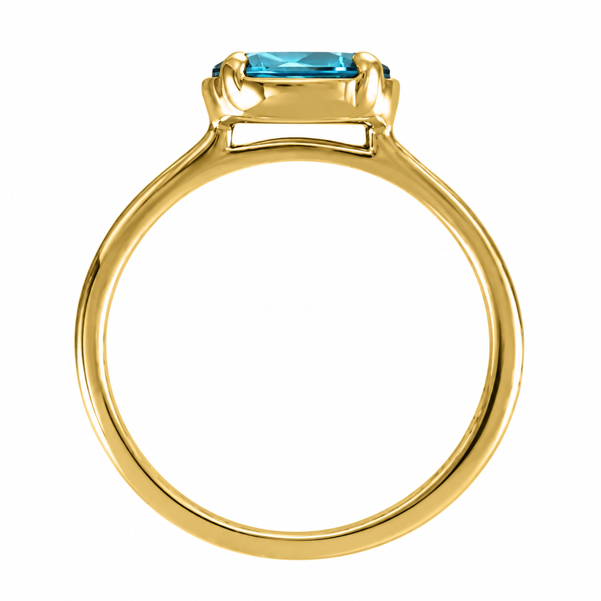 1.8ct Oval Cut Blue Zircon Solitaire Ring