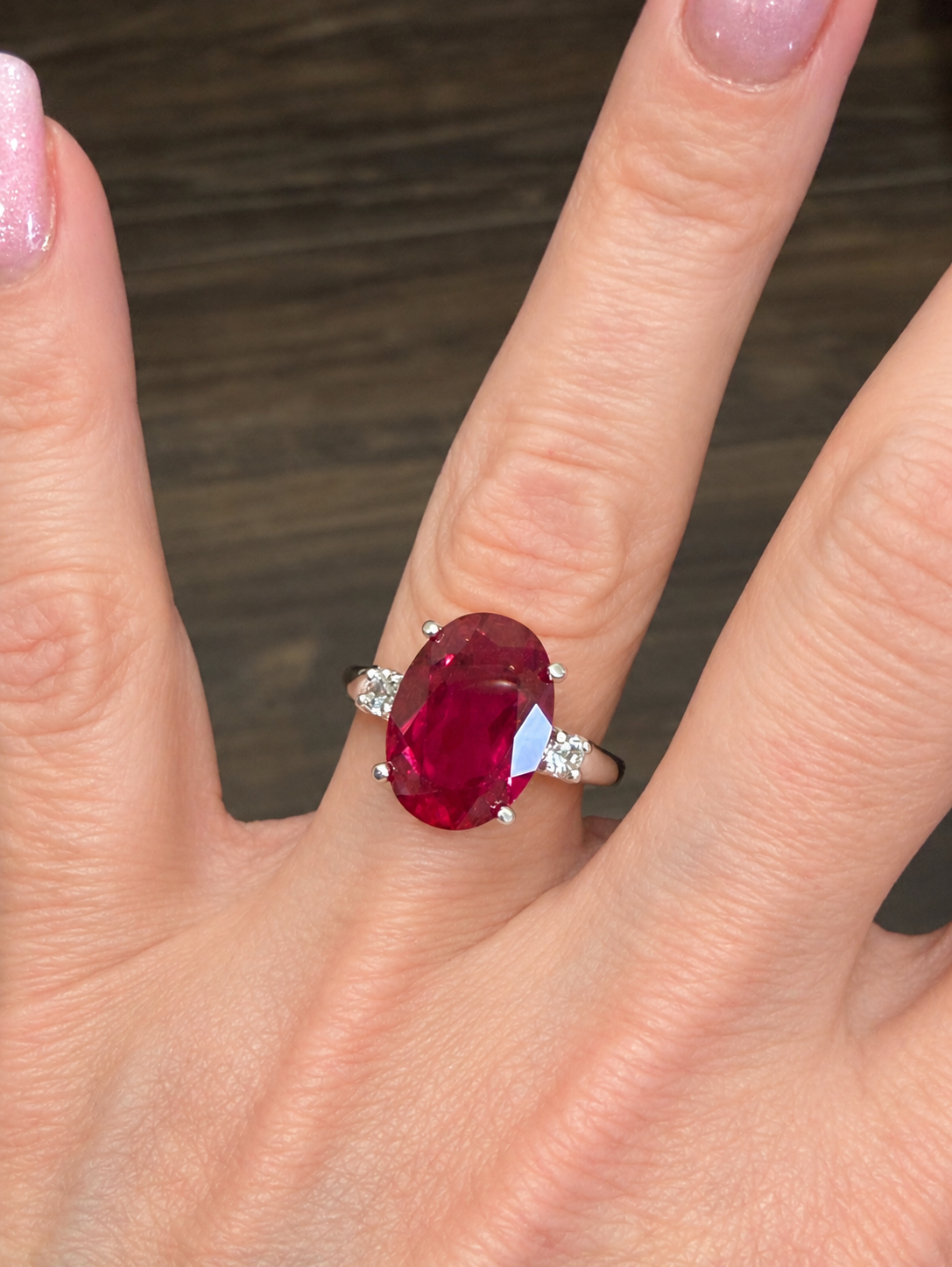 7.2ctw Oval Ruby & Diamond Statement Ring