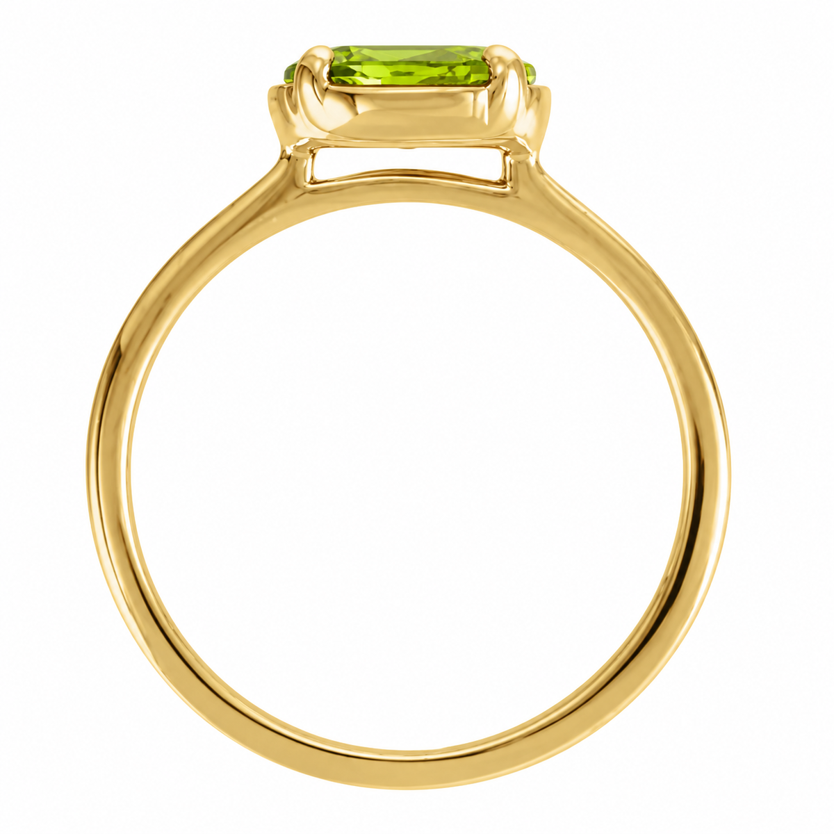 1.3ct Oval Cut Natural Peridot Solitaire Ring – Modern Minimalist