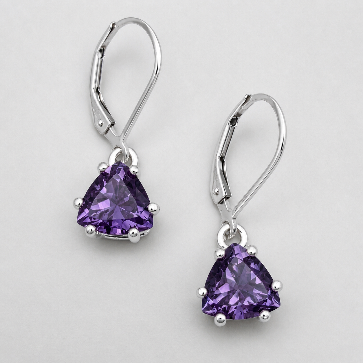 4 CTW Trillion Cut Sapphire Alexandrite Earrings