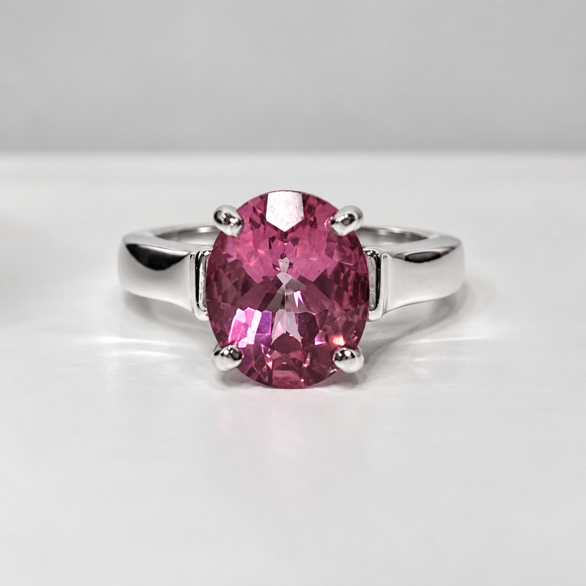 4ct Passion Pink Topaz Wide Band Ring