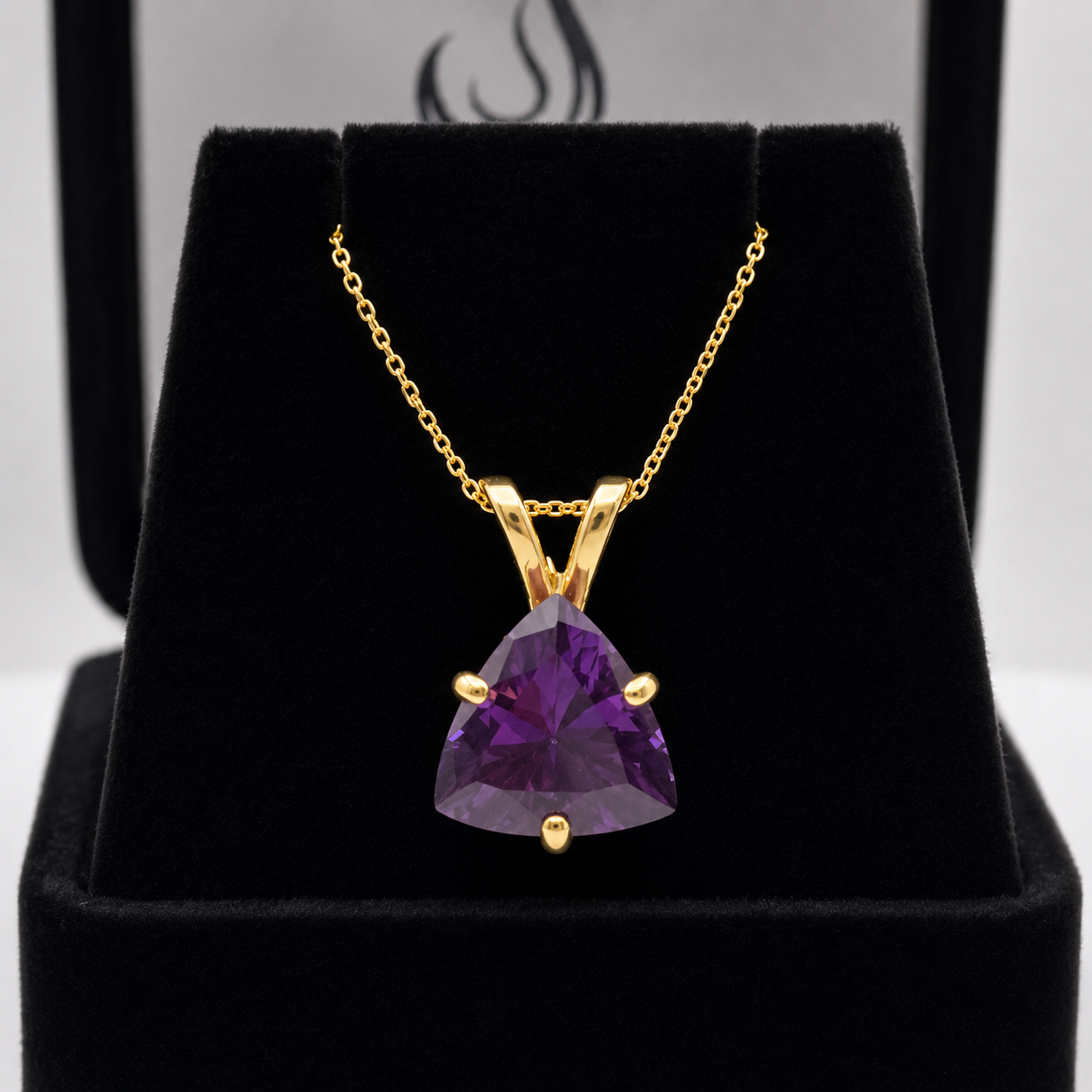 4ct Trillion Cut Color Change Alexandrite Sapphire Solitaire Pendant Necklace