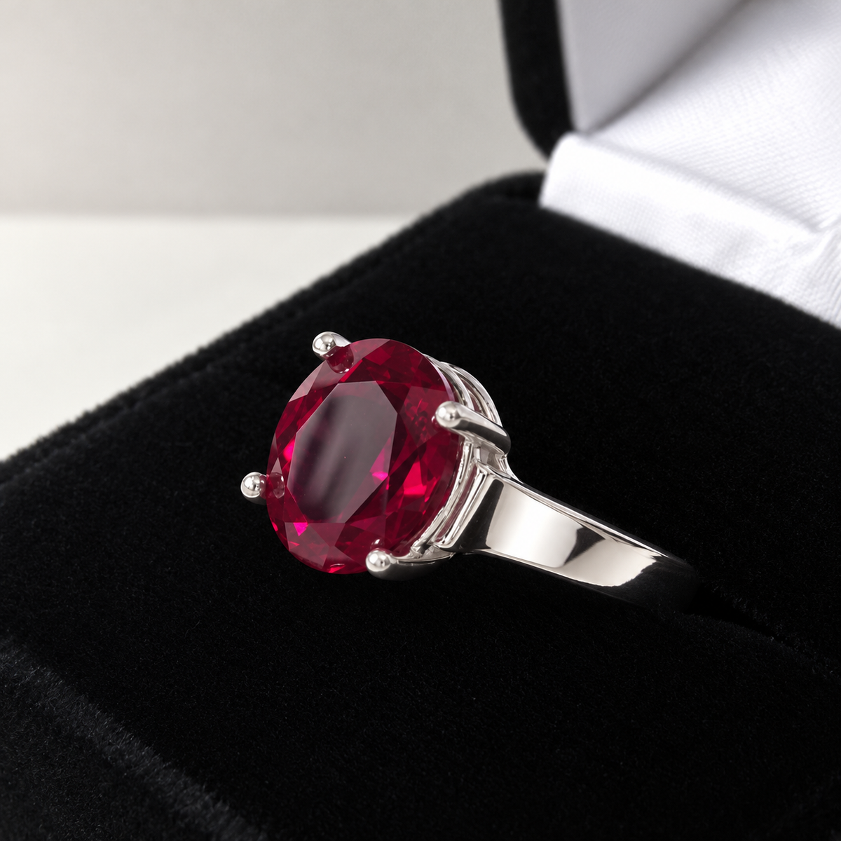 5ct Oval Ruby Wide Band Ring