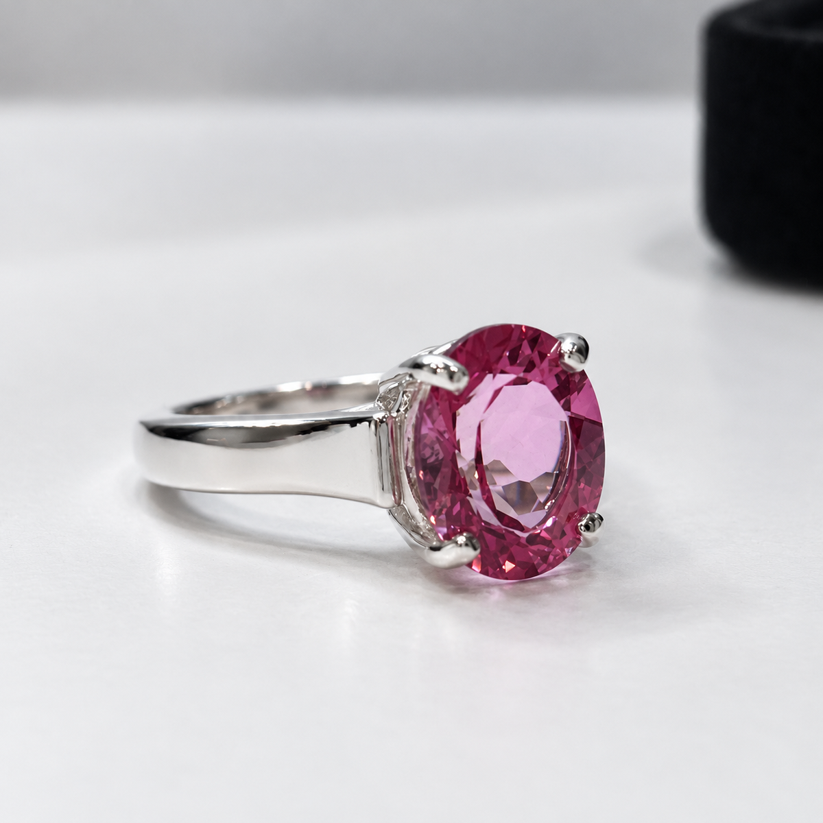 4ct Passion Pink Topaz Wide Band Ring