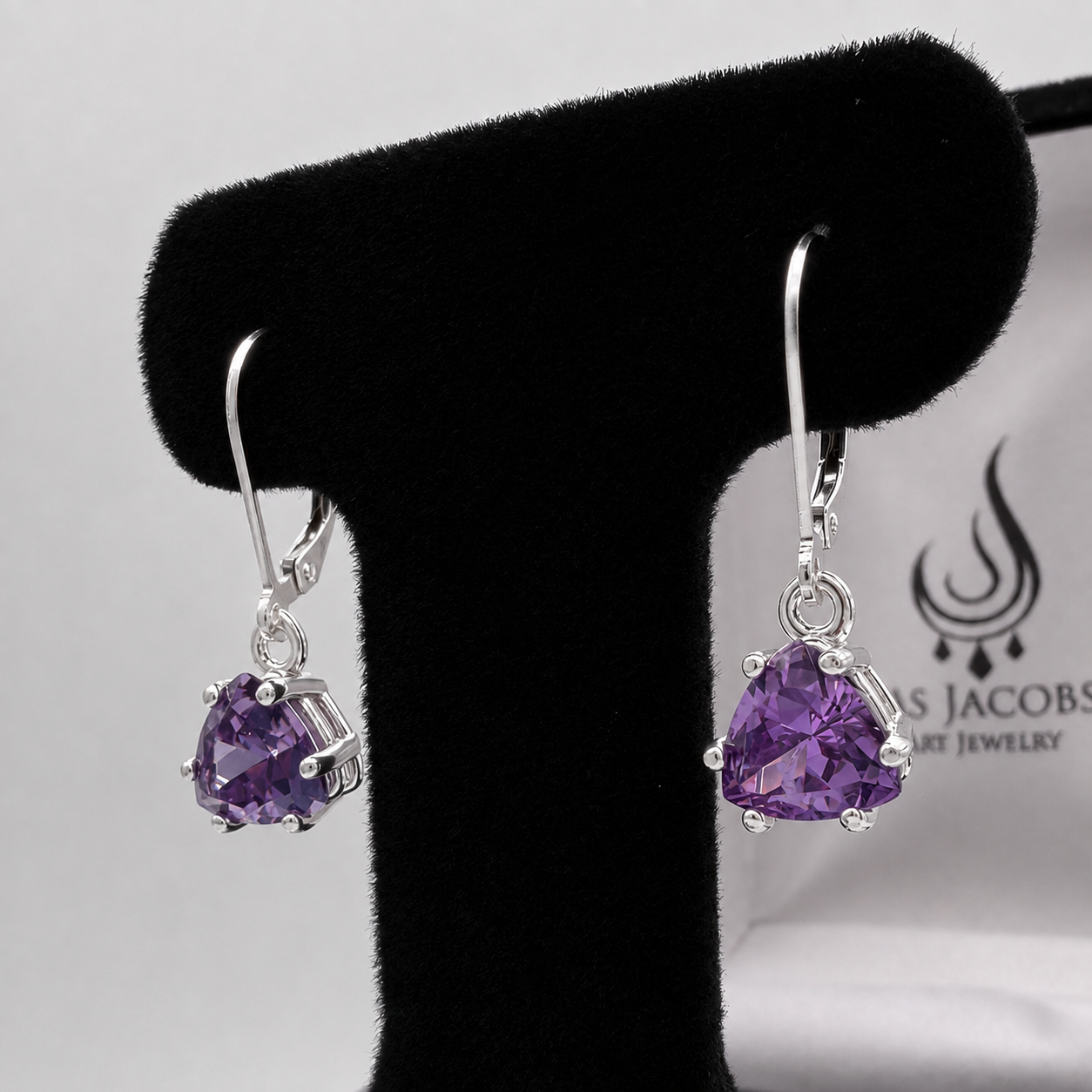 4 CTW Trillion Cut Sapphire Alexandrite Earrings