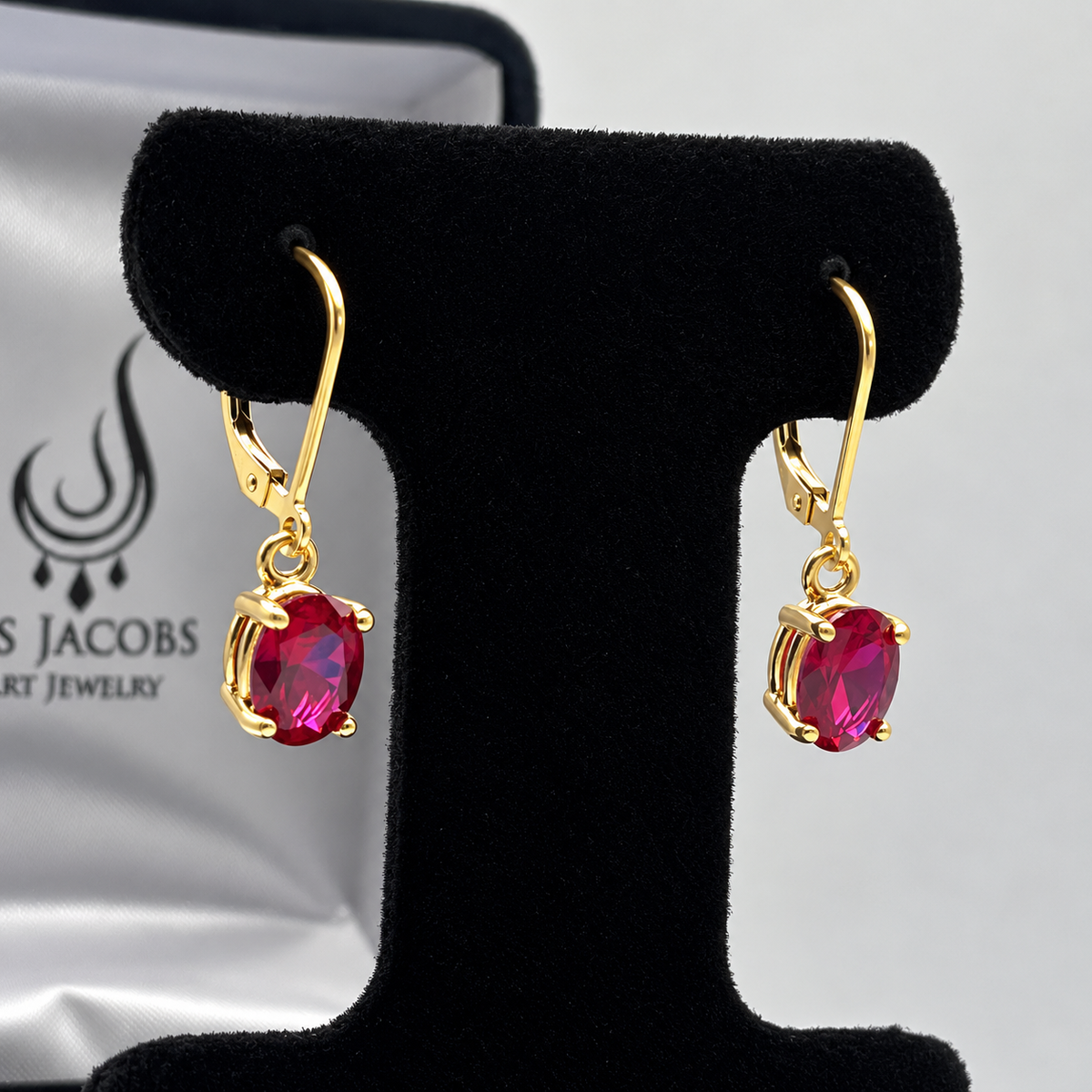 3ctw Oval Cut Ruby Leverback Earrings
