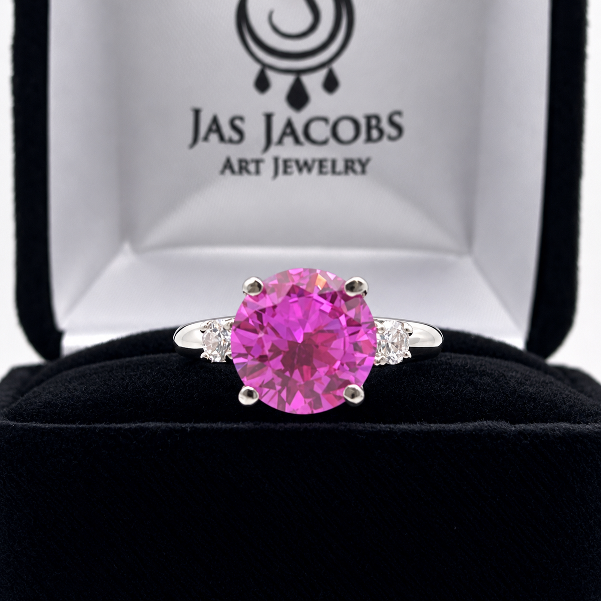 4.5ct Round Pink Sapphire & White Sapphire Ring