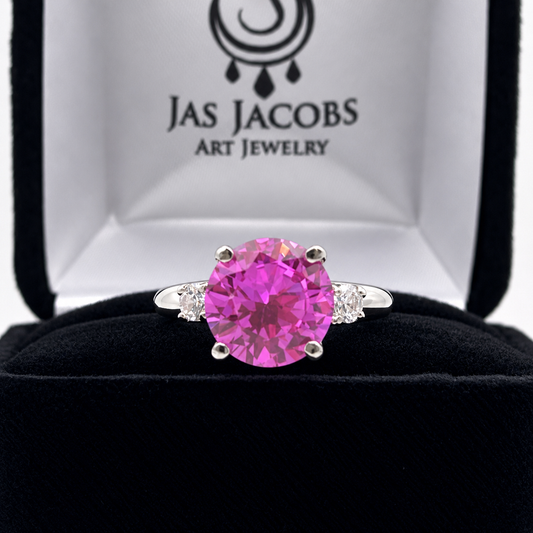 4.5ct Round Pink Sapphire & White Sapphire Ring