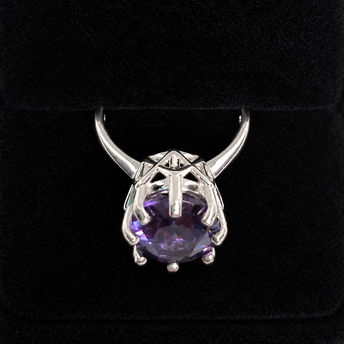 5ct Oval Alexandrite Sapphire Ring – Art Deco Inspired 8 Prong Setting