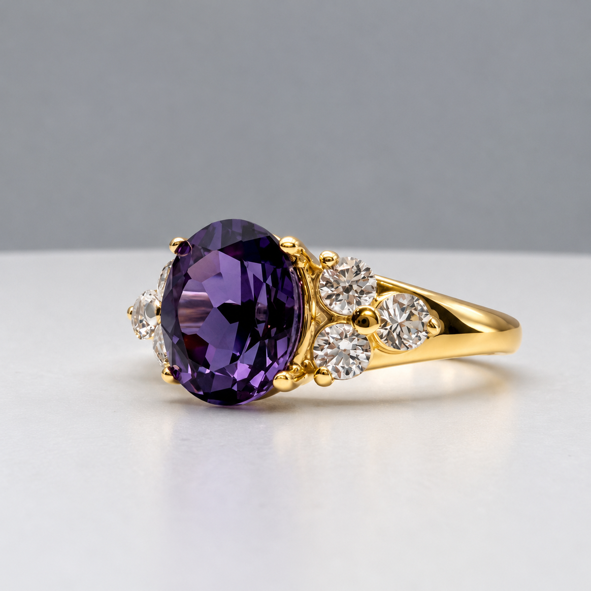 3.78ctw Color Change Alexandrite Sapphire Victorian Style Ring