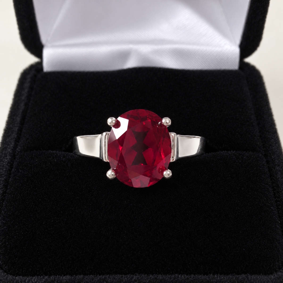 5ct Oval Ruby Wide Band Ring