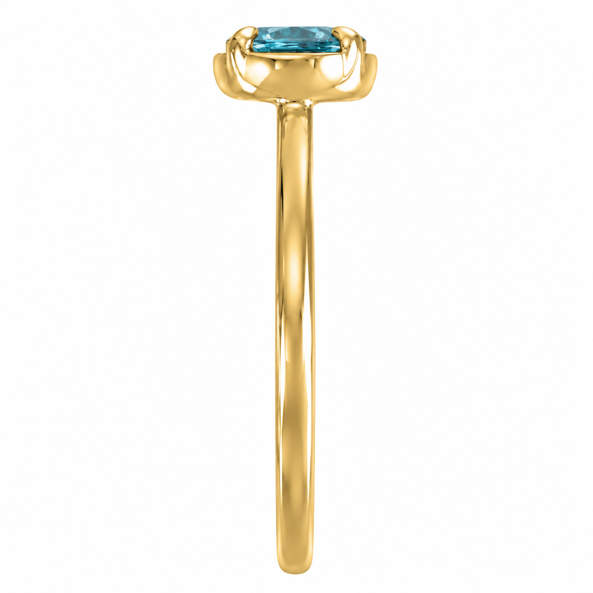 1.8ct Oval Cut Blue Zircon Solitaire Ring