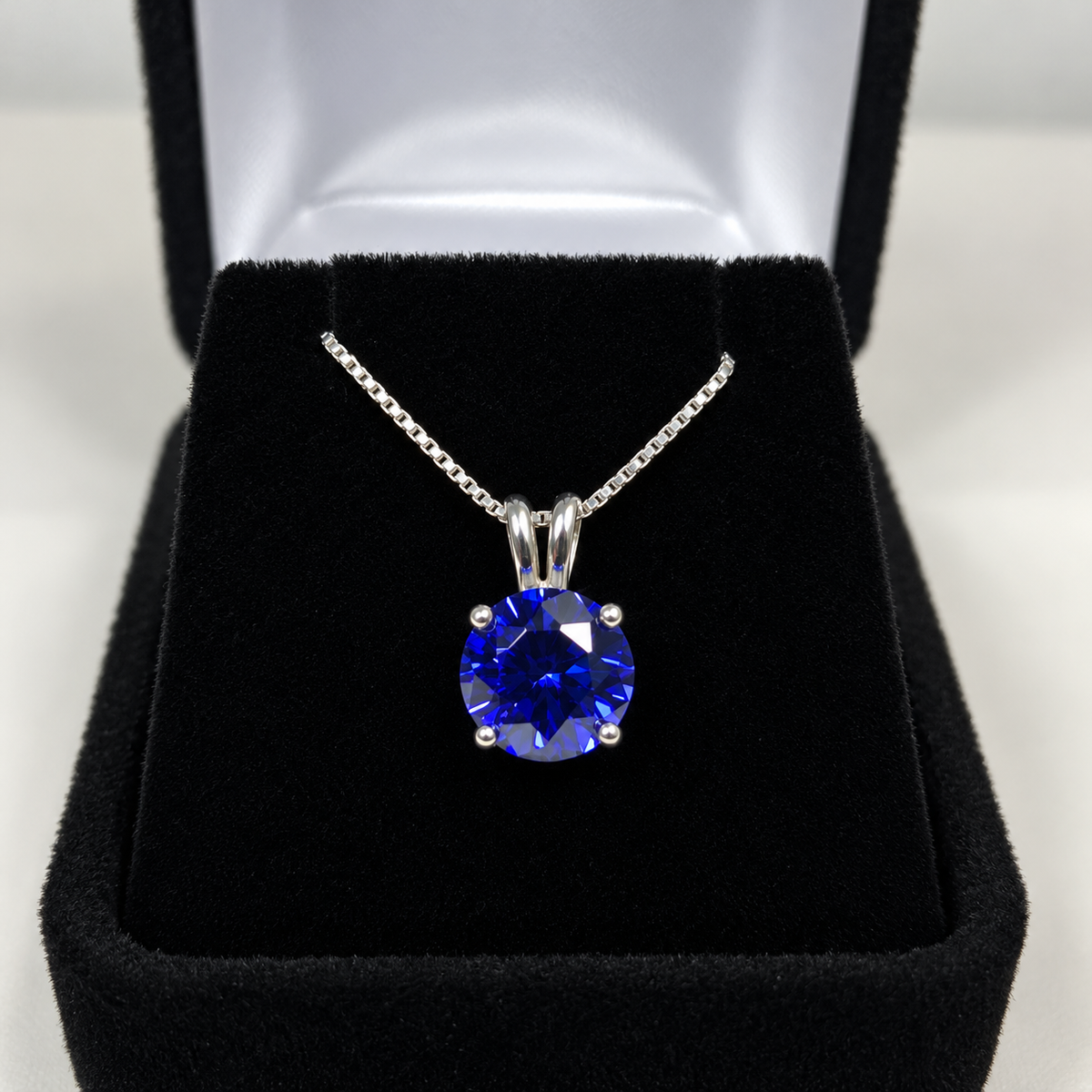 1.5ct Round Tanzanite Solitaire Pendant Necklace
