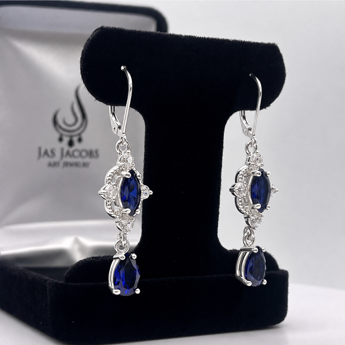 Vintage Inspired 6.7ctw Sapphire Drop Earrings