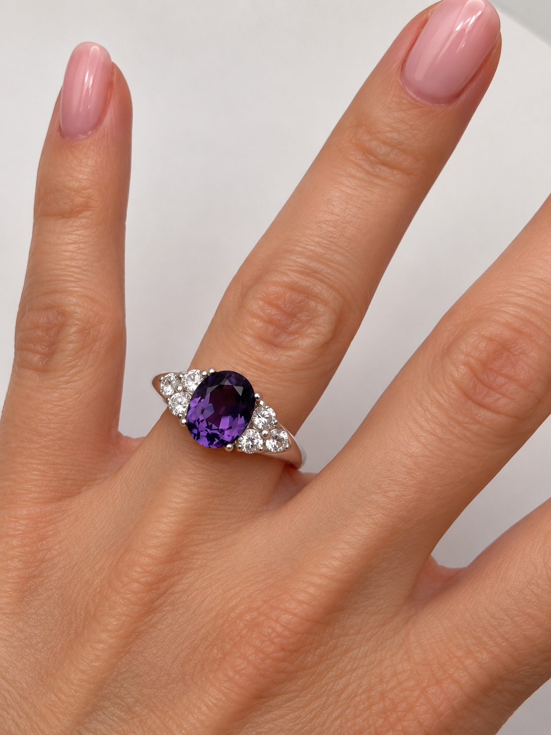 3.78ctw Oval Alexandrite Sapphire & White Sapphire Cluster Ring