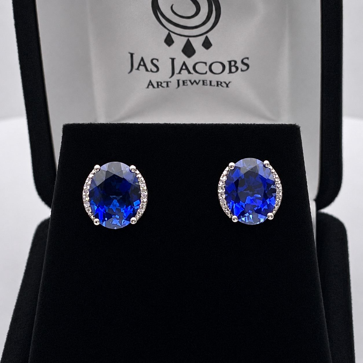 4ctw Diamond and Sapphire Earrings