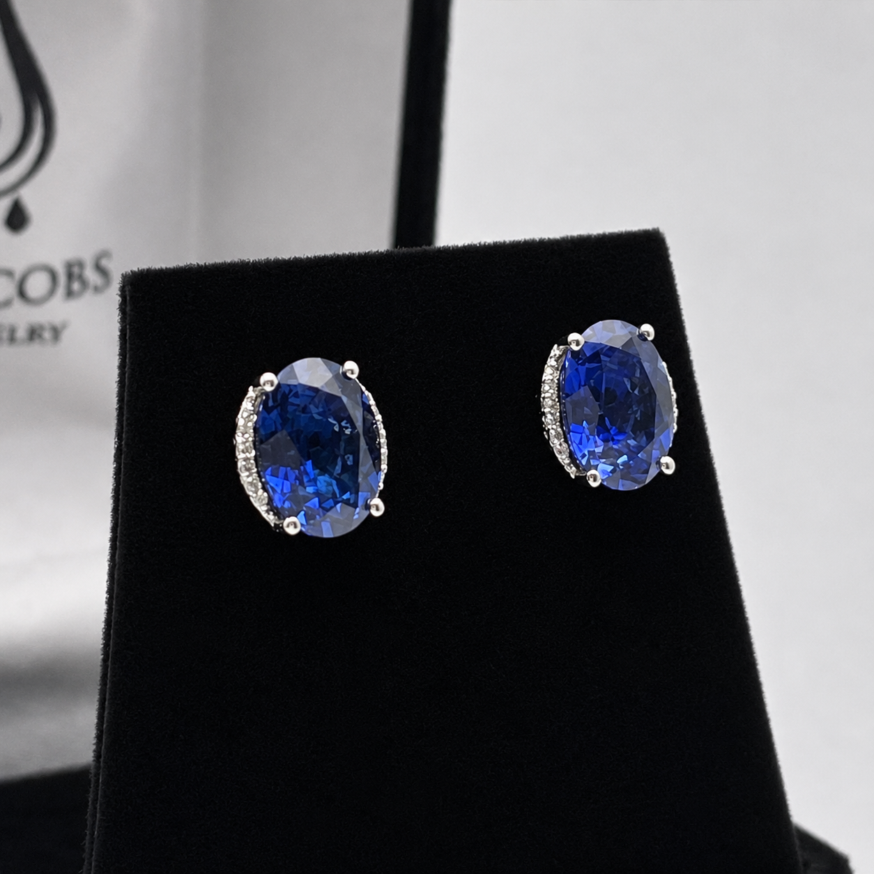 4ctw Diamond and Sapphire Earrings