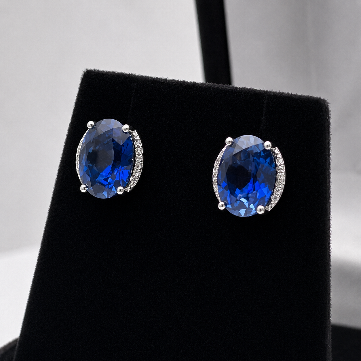 4ctw Diamond and Sapphire Earrings